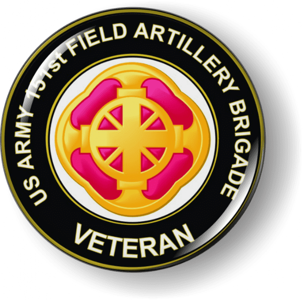 U.S. Army 151st Field Artillery Brigade Veteran 3D Emblem